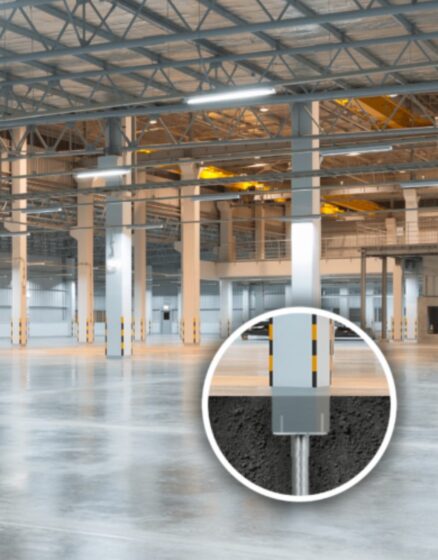 Industrial facility supported by Postech Screw Piles